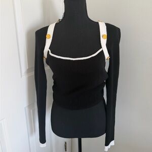 Fashion Nova Black and White Sweater